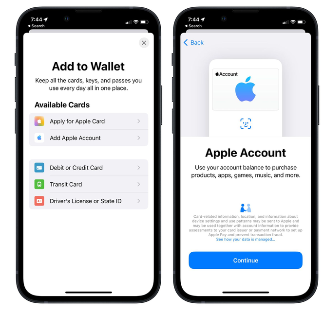 爱辉苹果手机维修分享iOS 15.5钱包App如何添加 Apple 账户 